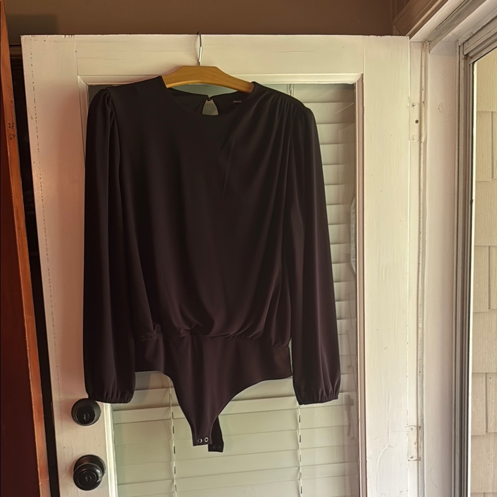 Express Black Fitted Long Sleeve Bodysuit